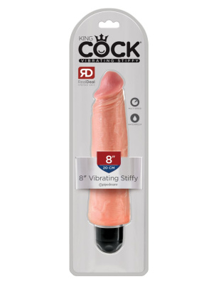 Вибромассажер реалистик телесный King Cock 8 Vibrating Stiffy - Flesh (5523-21 PD)