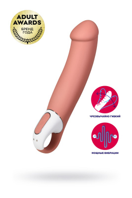 Нереалистичный вибратор Satisfyer Vibes Master, силикон, бежевый, 23,5 см. (0T-00012438)