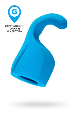 Насадка Magic Wand Genius для массажера Europe, силикон, синяя, 17 см (УТ-00001912)