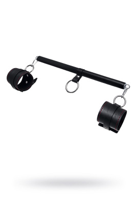 Бондажный набор Pecado BDSM, 3 точки фиксации, распорка, наручники, натуральная кожа, черный (УТ-000