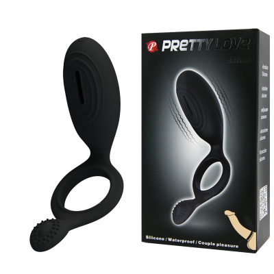 Насадка с вибрацией ETHOL (кольцо эрекционное) цвет чёрный (BI-026220)