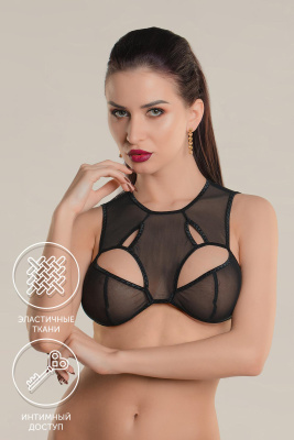 Бралетт Waname Delicacy c фигурными вырезами черный (50-52) (УТ-00004373)