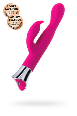 Вибратор с клиторальным стимулятором JOS LOLY, с гибкой головкой, силикон, розовый, 21,6 см (0T-0001